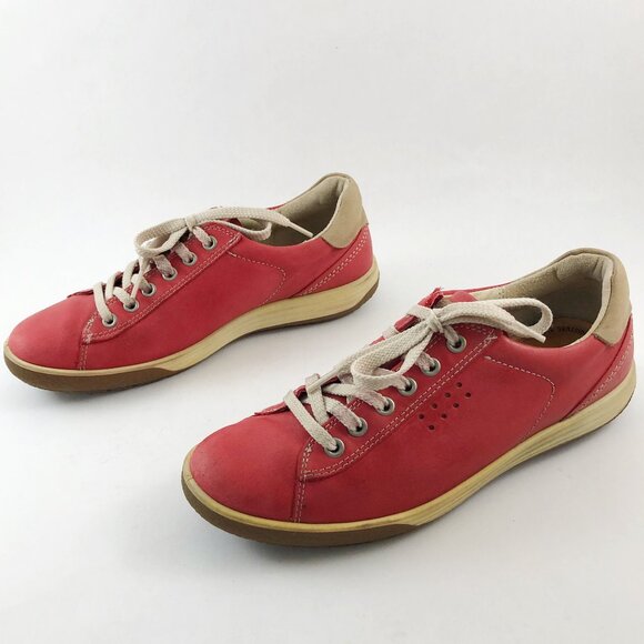 ECCO Chase II Red Leather Sneakers 39 EU/8-8.5 US - Picture 5 of 12
